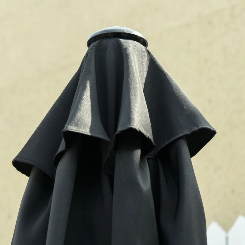 Best 2.6M Garden Parasol Umbrella with Tilt and Crank, Outdoor Sun Parasol Sunshade Shelter with Aluminium Frame, Black - Image 8