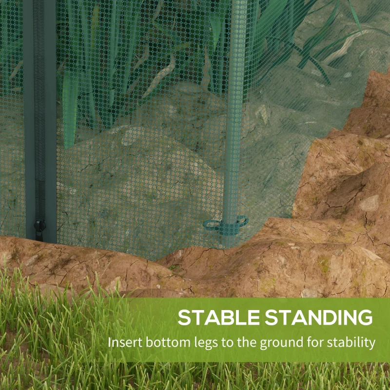 Best 360 x 120cm Galvanised Steel Fruit Cage, Plant Protection Tent with Zipped Door, Green - Image 7