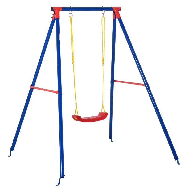 Best Kids Swing Set Toddler Swing Adjustable Rope Heavy Duty A-Frame Stand Outdoor Playset for 3-8 Years Old Blue - Image 11