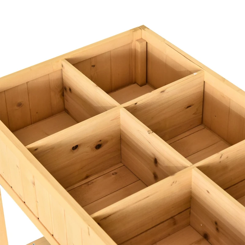 Best Garden Wooden Planters, Rectangular 8 Compartment Plant Stand, Oak Tone - Image 8