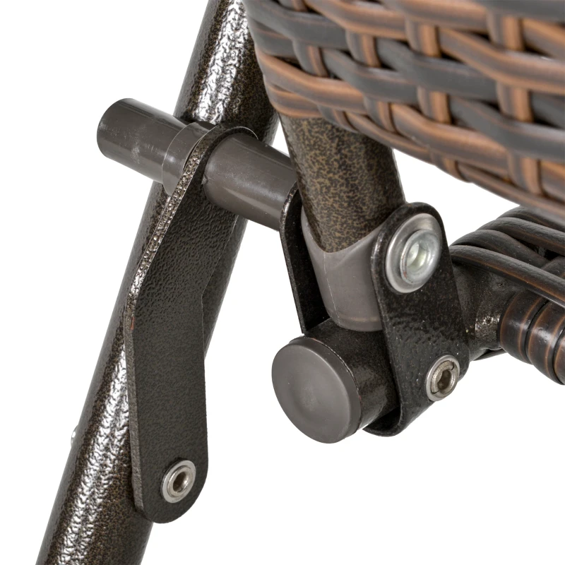 Best Set of Two Folding Rattan Seat Chairs - Brown - Image 8