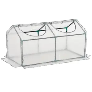 Best Mini Greenhouse Portable Flower Planter Tomato Vegetable House for Garden Backyard with Zipper 120 x 60 x 60 cm, White