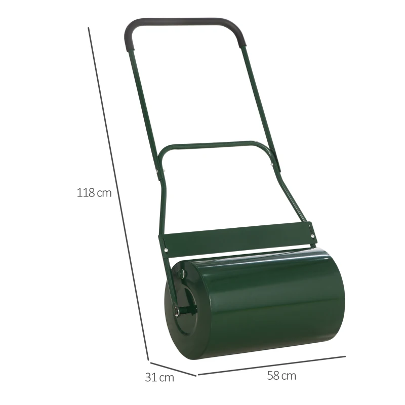 Best 40L Lawn Roller Drum Scraper Bar Collapsible Handle Water or Sand Filled Φ32cm Green - Image 3