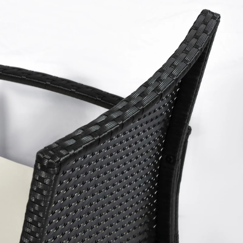 Best 4 Pieces Rattan Garden Furniture Set, 4 Seater Garden Sofa Set with Loveseat, Armchairs and Glass Top Table, Wicker Conservatory Furniture with Cushions for Patio, Balcony, Black - Image 8