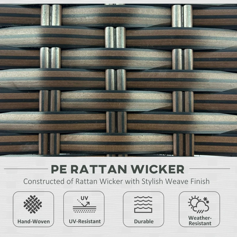 Best Seven-Piece Rattan Garden Set, with Glass-Top Table - Brown/Beige - Image 5