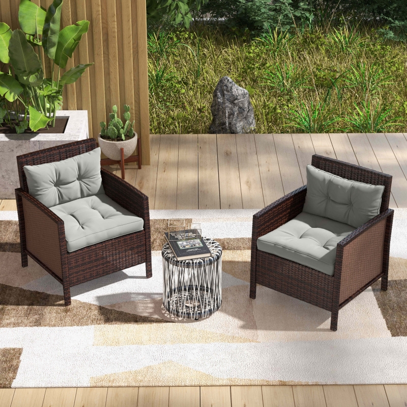 Best 2-Piece Seat Cushions Back Pillows Replacement, Patio Chair Cushions Set for Indoor Outdoor, Light Grey - Image 10