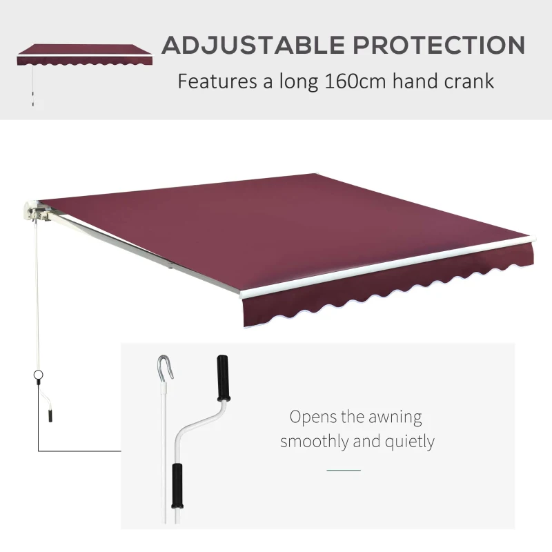 Best Manual Retractable Awning, 3x2.5 m-Red - Image 4