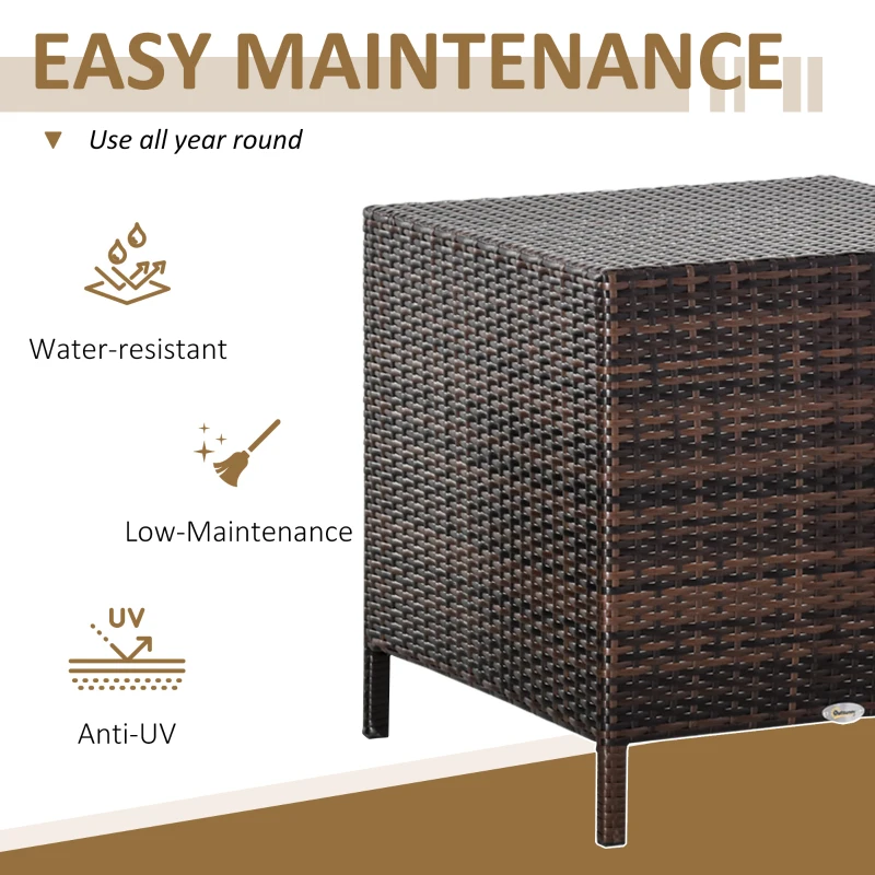 Best 3 Pcs Rattan Nesting Tables Set-Brown - Image 4