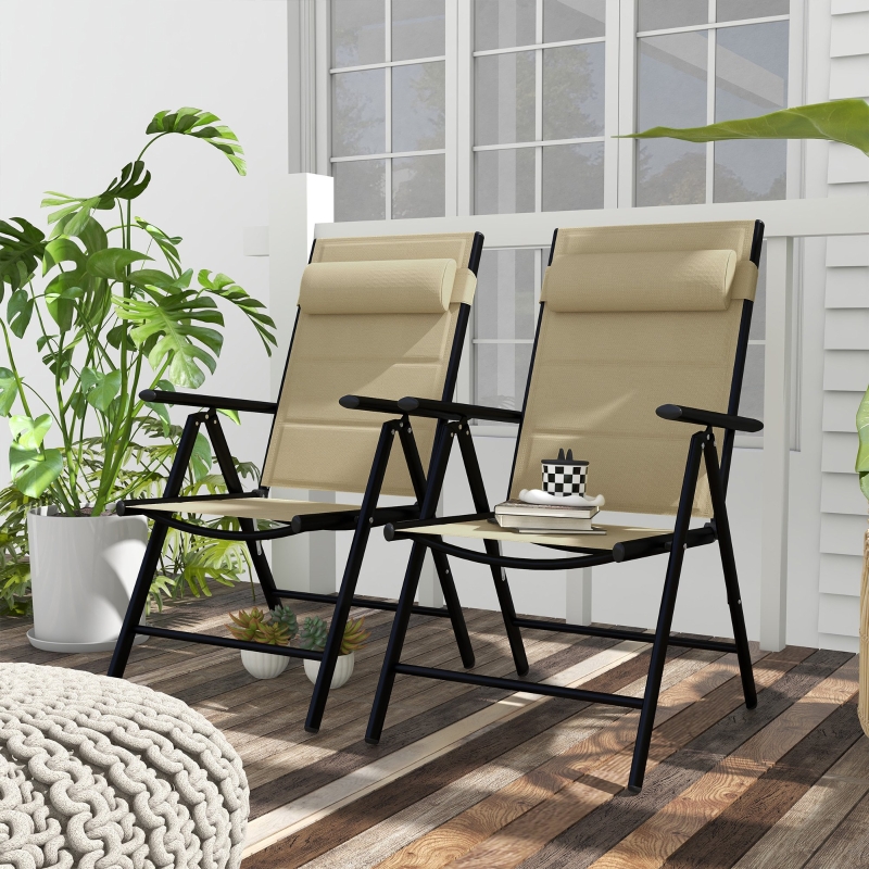 Best Set of Two Padded Garden Chairs - Khaki - Image 10
