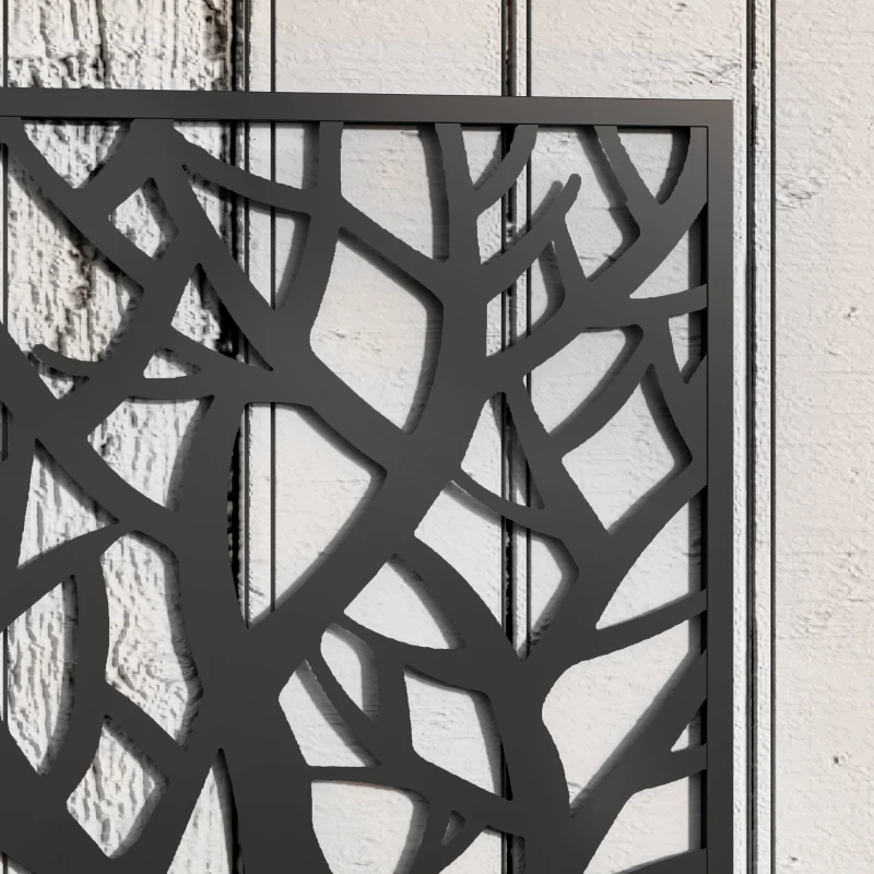 Best Outdoor Metal Planter, with Back Trellis - Black - Image 8