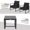 Best 2 Seater Rattan Coffee Set-Black - Image 4