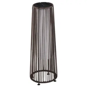 Best Patio Garden PE Rattan Solar Lights Woven Resin Wicker Lantern Auto On/Off Solar Powered Lights for Porch, Yard, Lawn, Courtyard, Indoor & Outdoor Brown