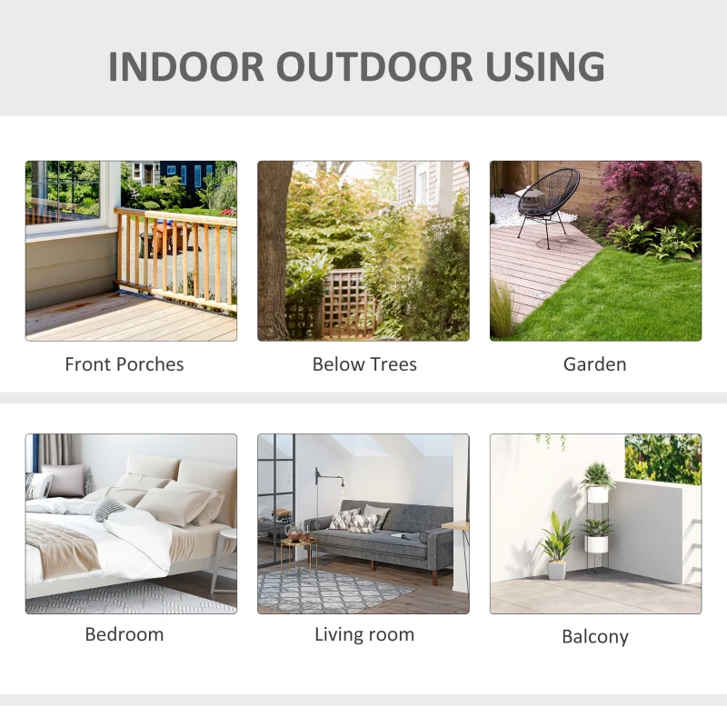 Best Outdoor Cotton-Polyester Blend Macrame Hanging Rope Chair with Cushion, Portable Garden Chair with Fringe Tassels for Patio, Deck, Tree, Grey - Image 7