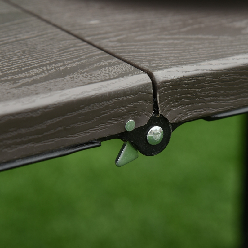 Best 4FT Portable Metal Picnic Table, 22Lx61Wx53/71.5H cm-Black/Brown - Image 13