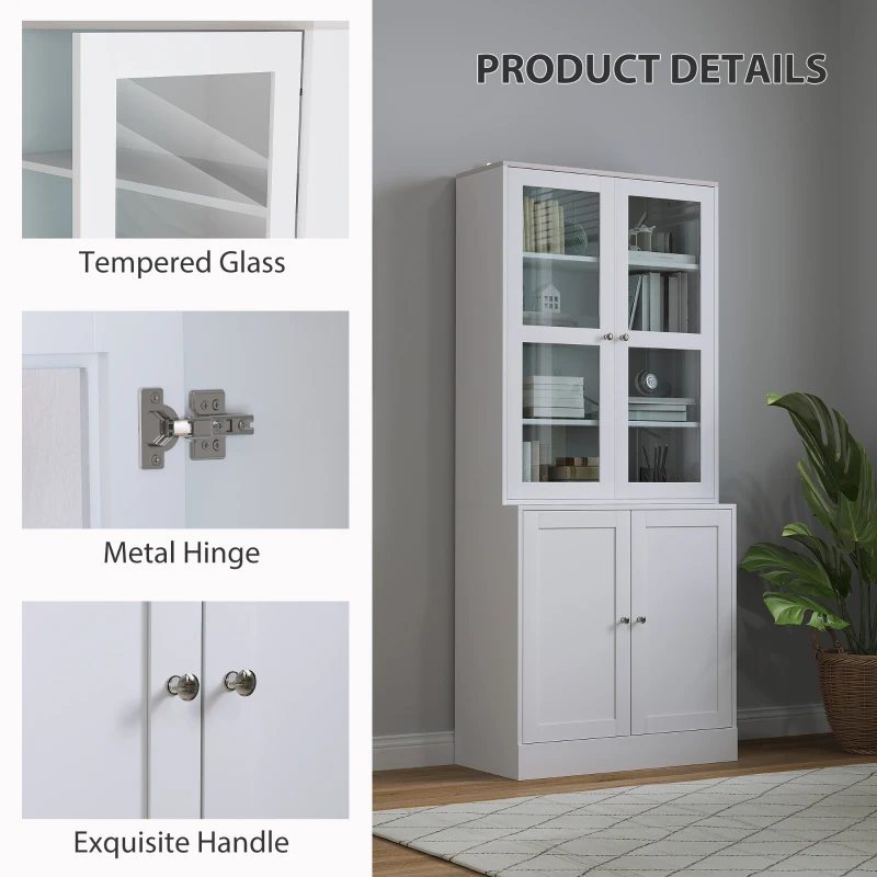 Best Double Storage Display Cabinet - White - Image 6