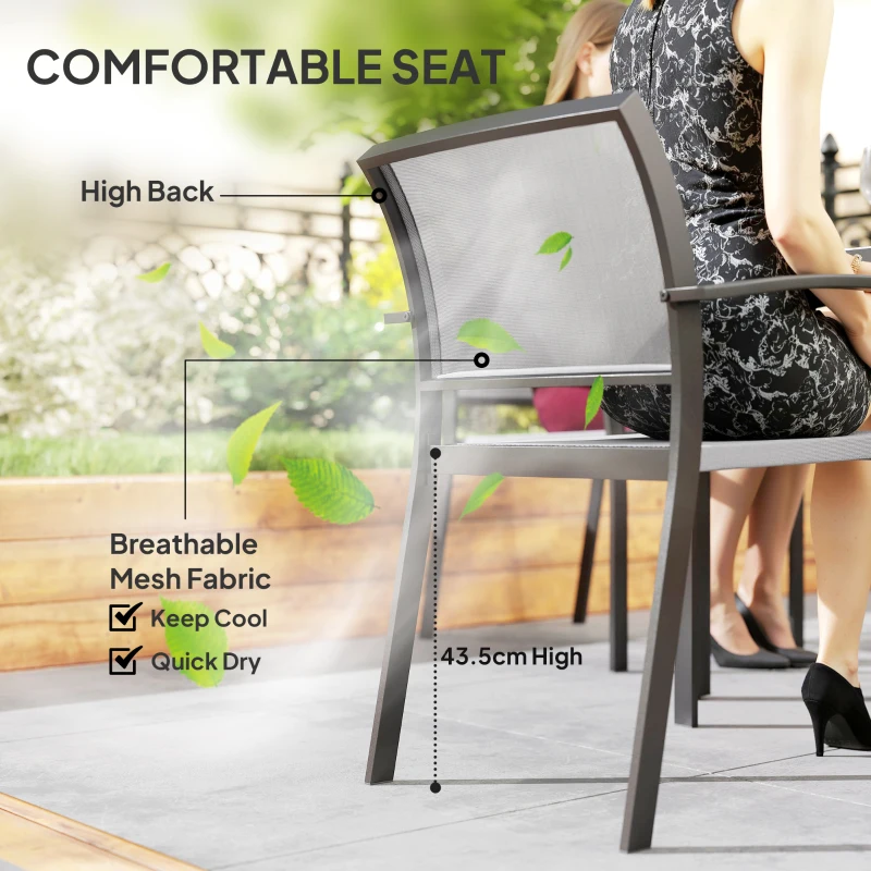 Best Five-Piece Outdoor Garden Dining Set - Grey - Image 6