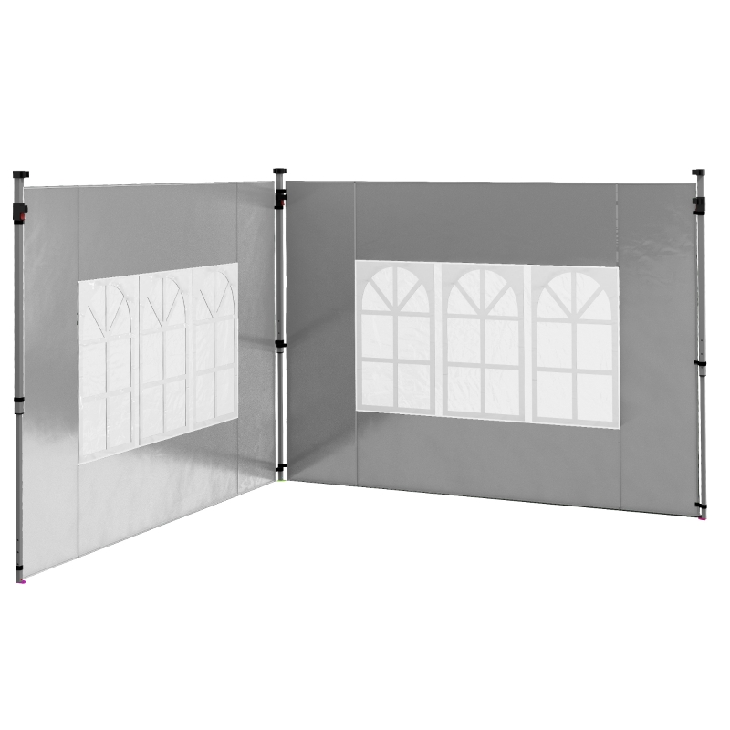 Best Gazebo Side Panels, Sides Replacement with Window for 3x3(m) or 3x4m Pop Up Gazebo, 2 Pack, Grey - Image 11