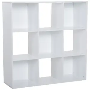 Best 3-tier 9 Cubes Storage Unit Particle Board Cabinet Bookcase Organiser Home Office Shelves White