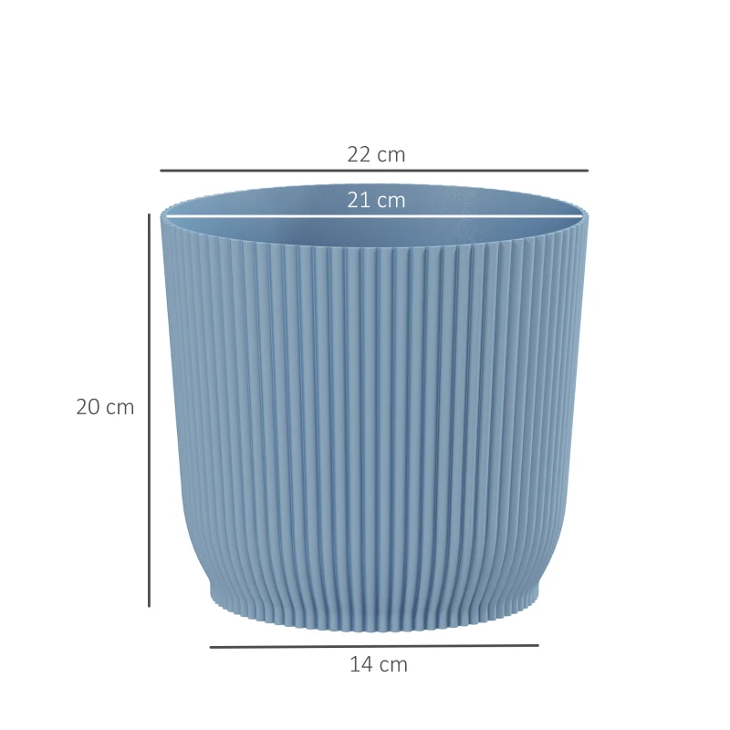 Best Set of Two Ф22cm Planters - Blue - Image 3
