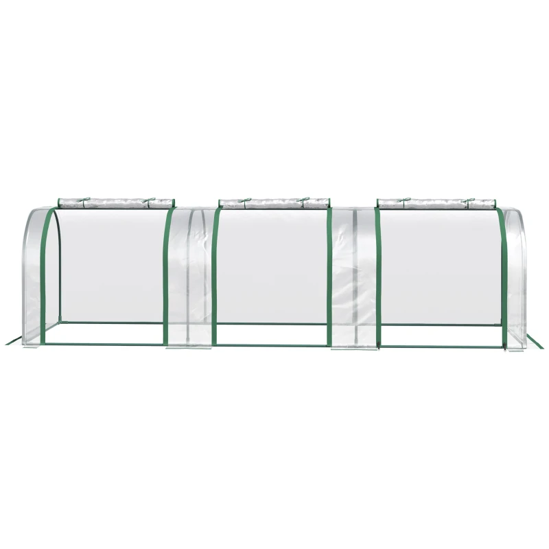 Best PVC Tunnel Greenhouse Green Grow House Steel Frame for Garden Backyard with Zipper Doors 295x100x80 cm, Clear - Image 8