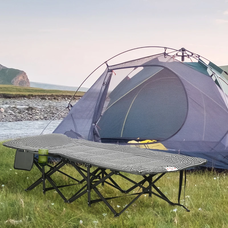 Best Foldable Sun Lounger, Padded Patio Camping Bed with Carry Bag, Magazine Bag and Cup Holder for Outdoor, Garden, Black - Image 2