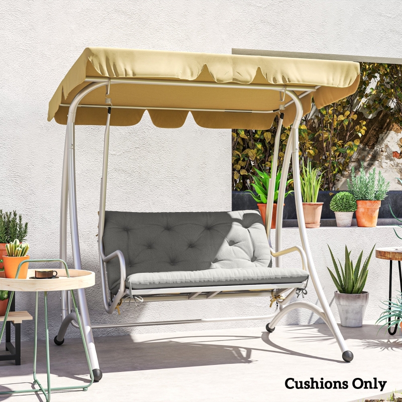 Best 2 Seater Bench Pad, Garden Chair Cushion with Back and Ties for Indoor and Outdoor Use, 98 x 100 cm, Light Grey - Image 10