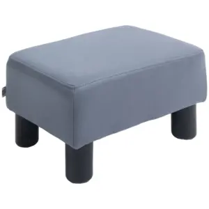 Best Microfiber Cloth Footstool, Small Foot Rest, Rectangle Sofa Stool for Bedroom Living Room, Grey