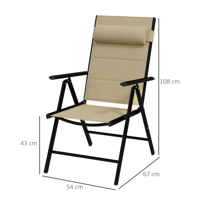 Best Set of Two Padded Garden Chairs - Khaki - Image 3