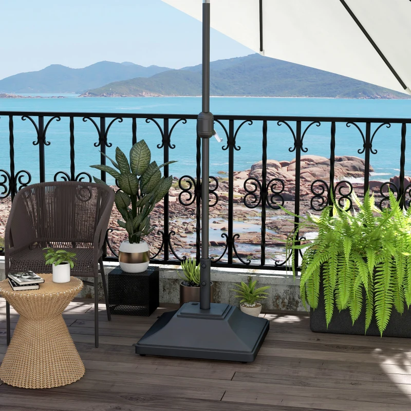 Best 60kg Water/Sand Fillable Parasol Base, with Wheels - Black - Image 2