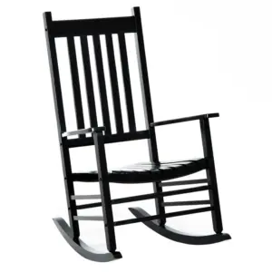 Best Outdoor Porch Rocking Chair Armchair Wooden Patio Rocker Balcony Deck Garden Seat Black