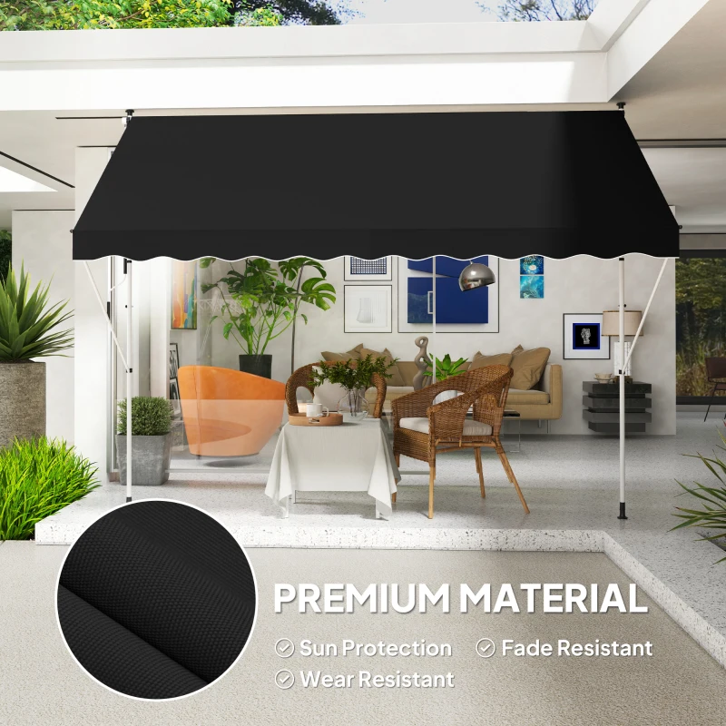 Best 3x1.5m Adjustable Outdoor Aluminium Frame Awning Black - Image 4