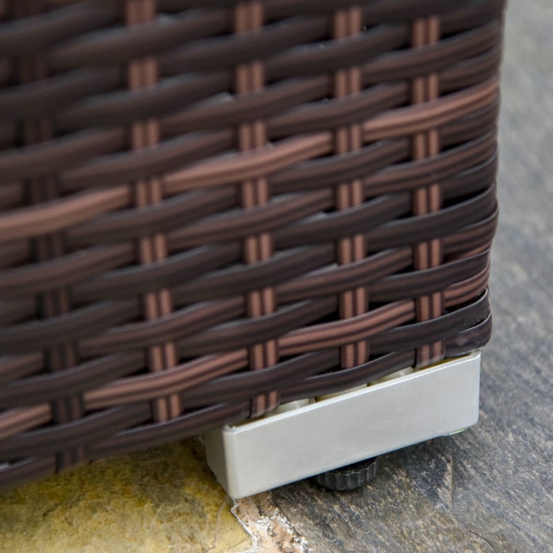 Best 4-Seater Rattan Sofa Set Garden Outdoor Sectional Sofa Coffee Table Combo Patio Furniture-Brown - Image 10