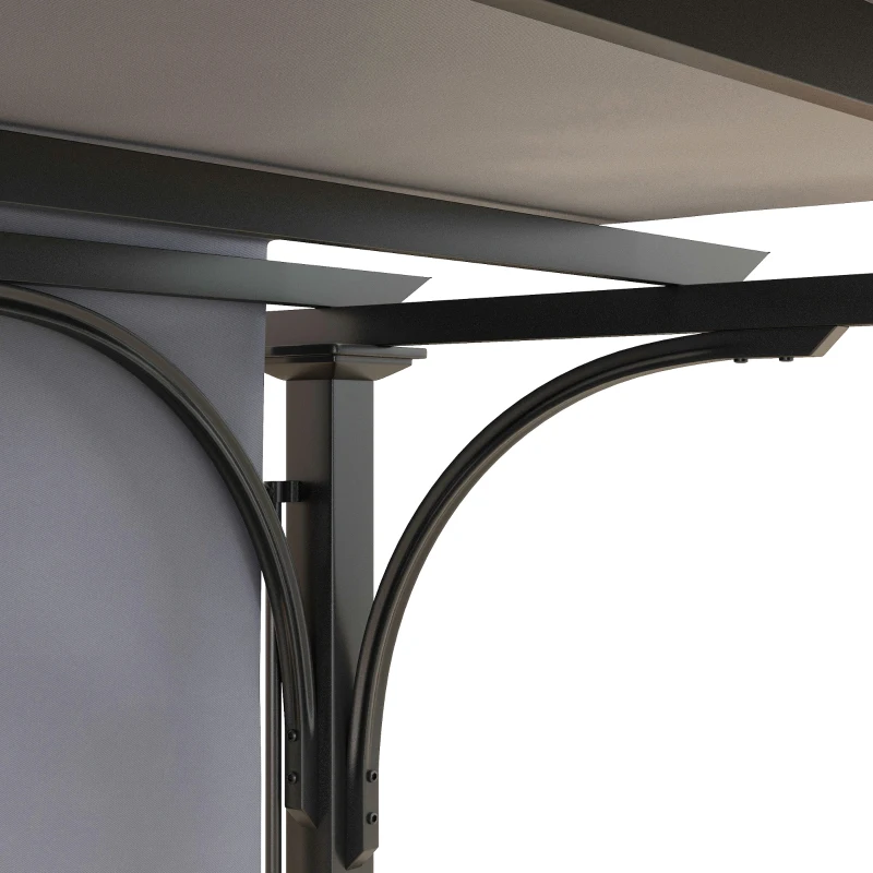 Best 3 x 3(m) Outdoor Pergola, Garden Pergola Gazebo with Adjustable Canopy, Grey - Image 7