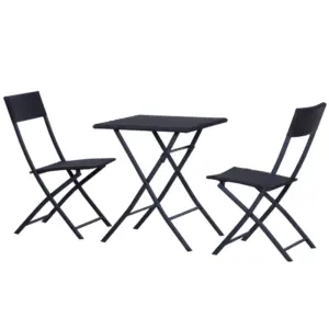 Best 2-Seater Rattan Furniture Set-Black