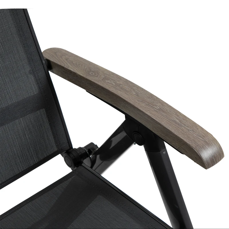 Best Outdoor Folding Sun Lounger, 5-Position Adjustable Chaise Lounge Chair with Aluminium Frame for Patio, Pool and Garden, Grey - Image 8