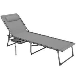 Best Five-Position Reclining Sun Lounger - Grey