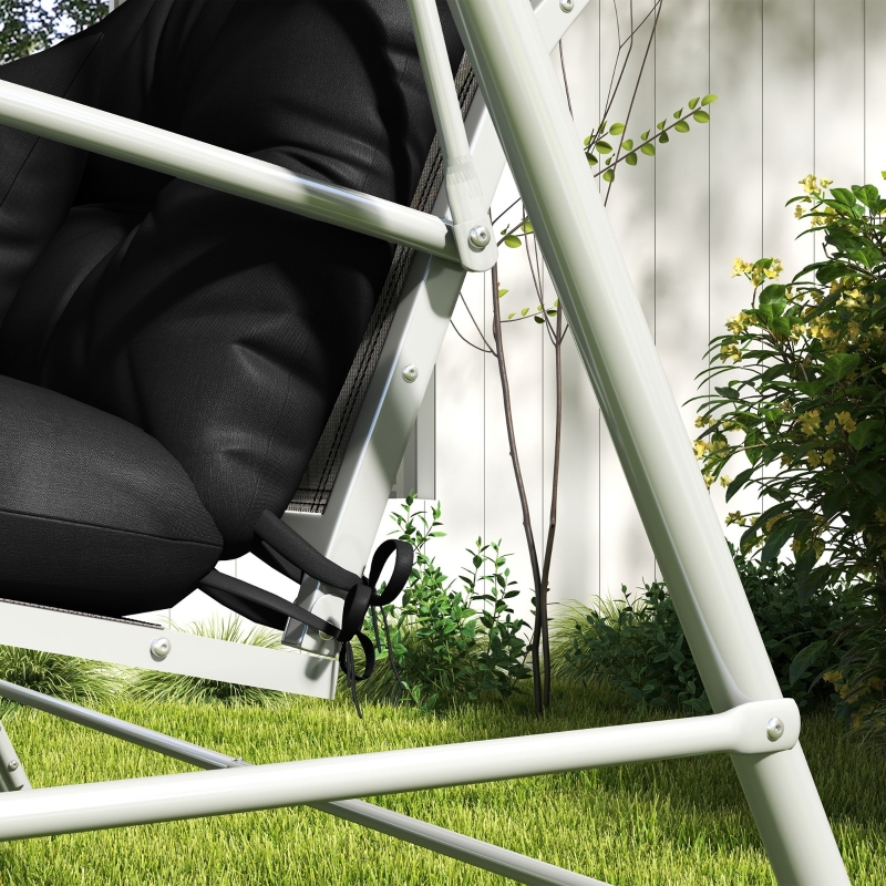 Best Back and Seat Cushion Replacement with 2 Pillows, Patio Chair Cushions Set with Ties, Black - Image 9