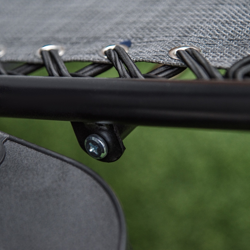 Best Foldable Reclining Garden Chair with Headrest, Zero Gravity Deck Sun Lounger Seat Chair with Footrest, Armrest, Cup Holder & Canopy Shade, Light Grey - Image 9