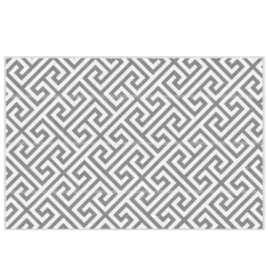 Best Outdoor Rug Reversible Mat Plastic Straw Rug Portable RV Camping Mat for Garden Picnic Indoor, 152x243cm, Light Grey