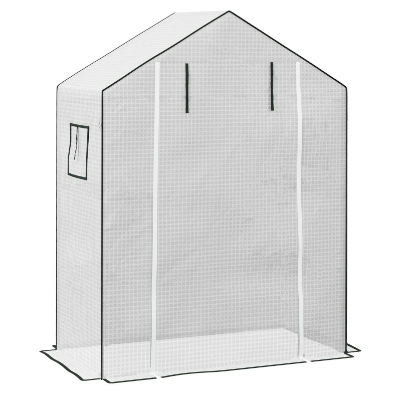 Best Greenhouse Cover Replacement Walk-in PE Hot House Cover with Roll-up Door and Windows, 140 x 73 x 190cm, White