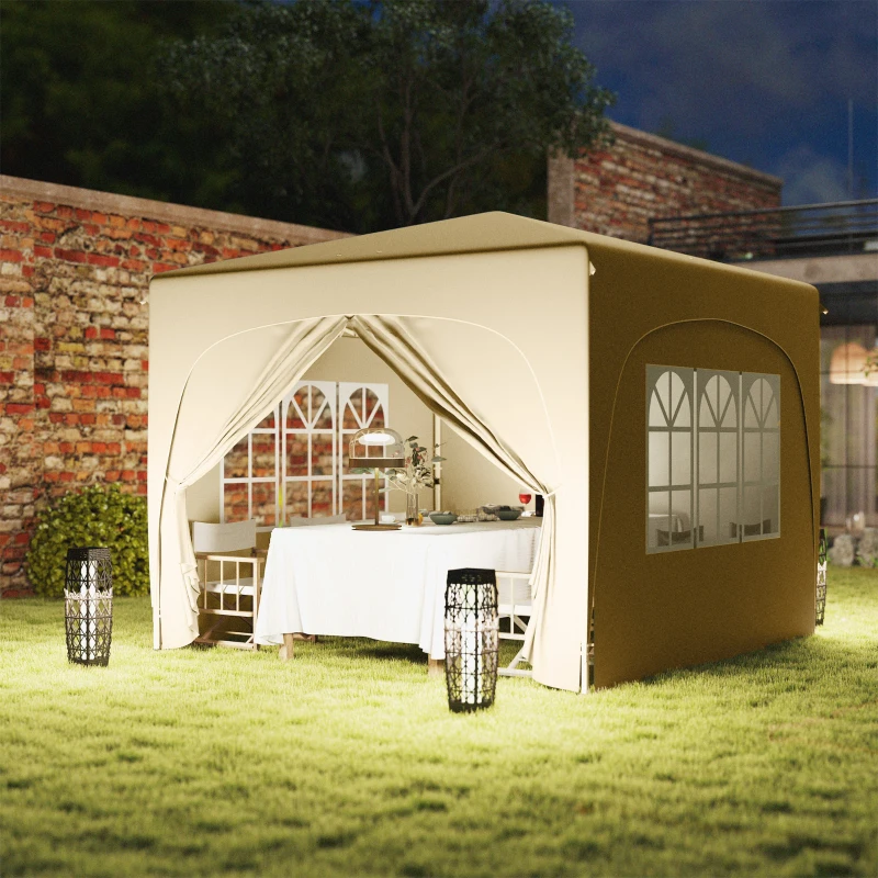 Best 3 x 3m Pop-Up Gazebo Shelter, with Accessories - Sand - Image 8