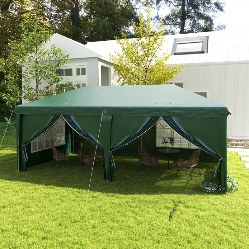 Best 3 x 6m Pop-Up Gazebo, with Curtain Walls and Windows - Dark Green - Image 10