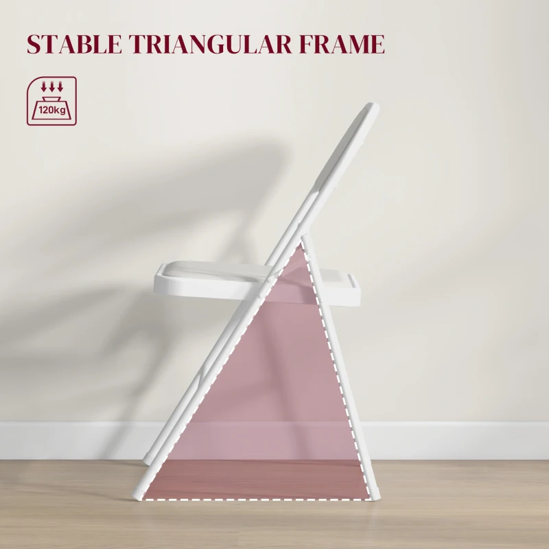 Best Set of Two Cushioned Steel Folding Chairs - White - Image 5