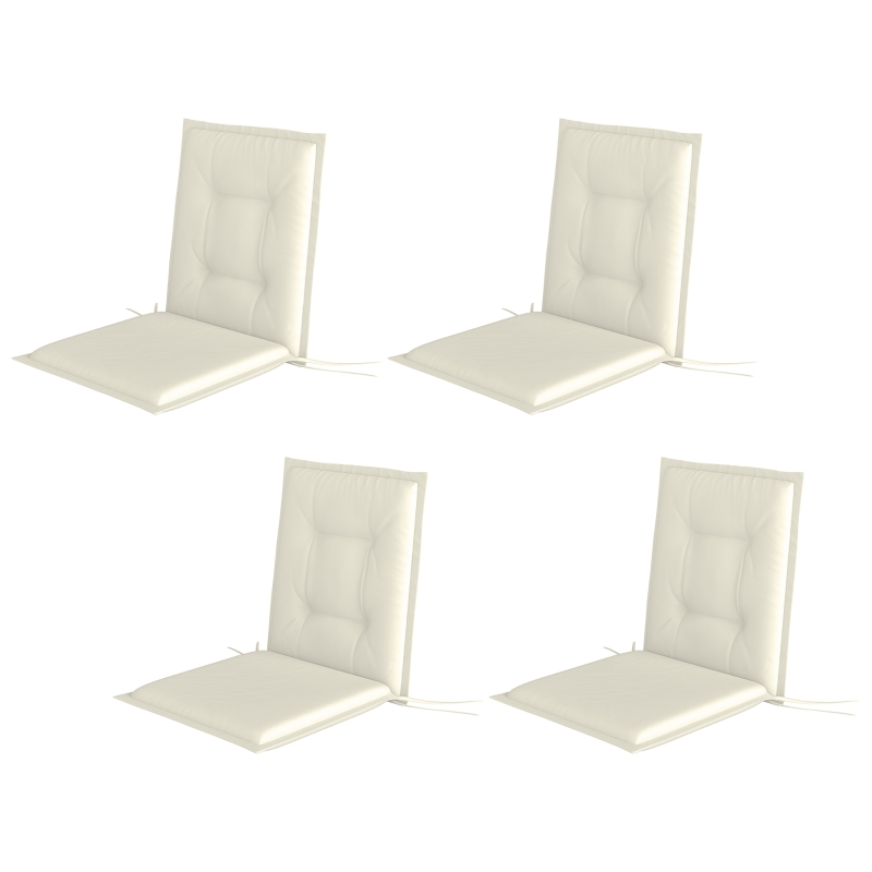 Best Set of Four Padded Garden Seat Cushions - White - Image 11