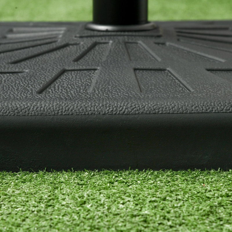 Best 19kg Resin Garden Parasol Base Holder, Square Outdoor Market Umbrella Stand Weight for Poles of Φ32mm, Φ38mm, and Φ48mm, Black - Image 9