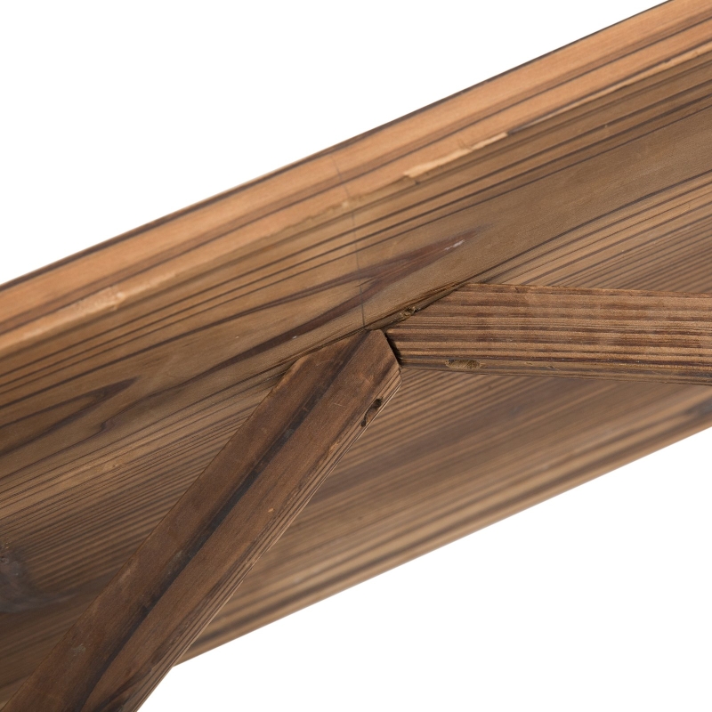 Best Fir Wood 2-Seater Outdoor Garden Wagon Wheel Bench - Image 12