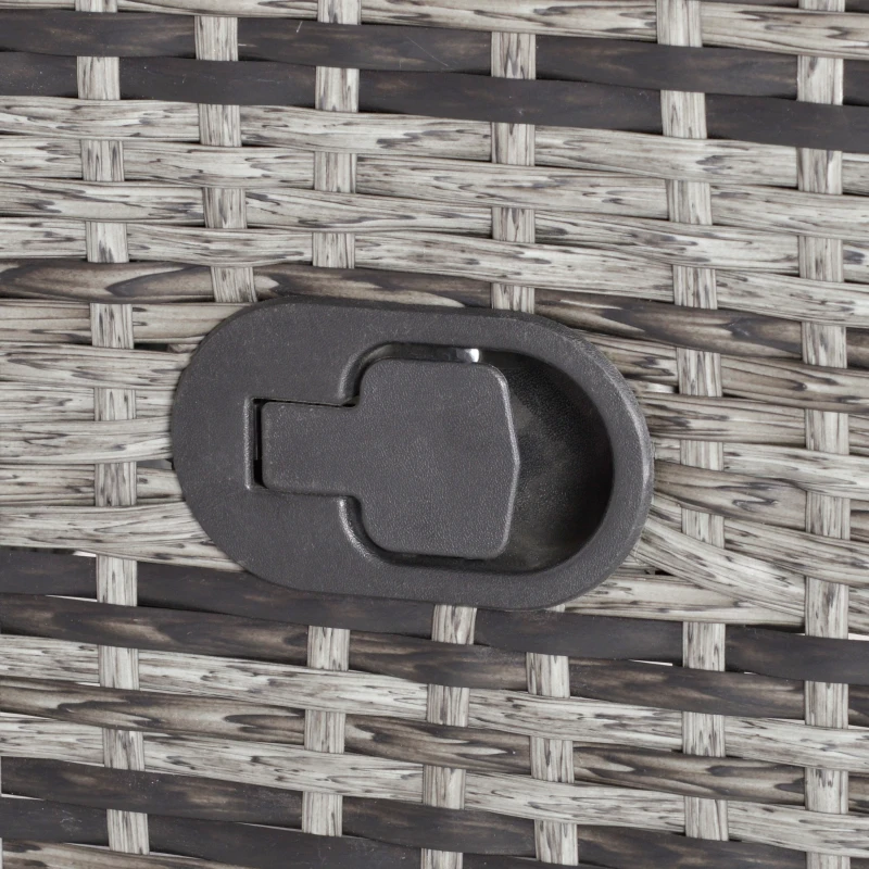 Best 2 Seater Patio Wicker Chaise Lounge Sofa Set with Fabric Cushion, Grey - Image 8