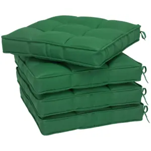 Best Set of 4 42 x 42cm Outdoor Seat Cushions - Green
