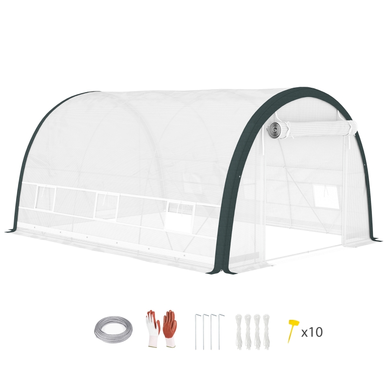 Best 4 x 3(m) Walk-In Tunnel Greenhouse, with Accessories - White - Image 10