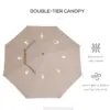 Best 2.7m Elegant Wooden Frame Parasol Umbrella - Beige - Image 6